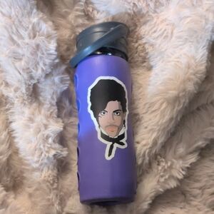 Purple Water Bottle with Iconic Face Design